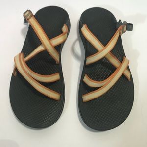 Women’s Chaco slip on backless yellow sandals